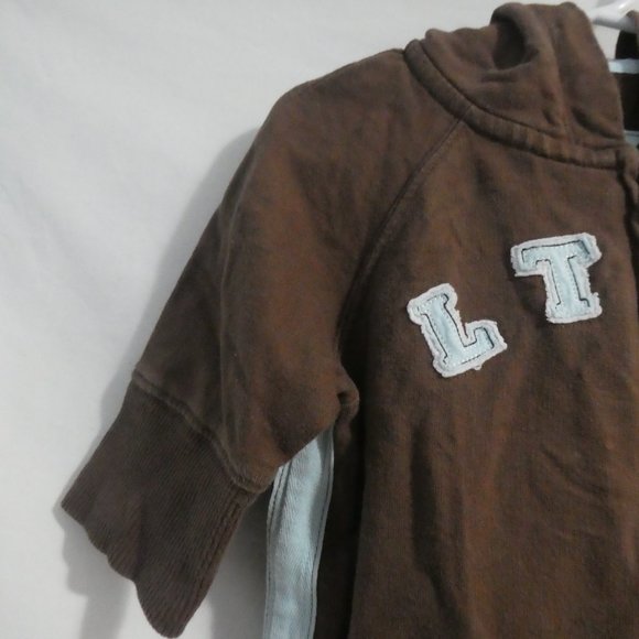 LIMITED TOO | size 8 | 100% Cotton | Brown Zip-Up Short Sleeve Hoodie | GUC - Picture 5 of 14
